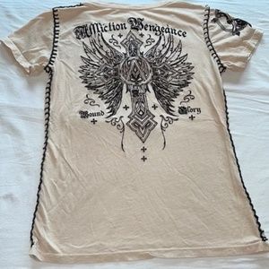 Affliction Vengeance Bound Glory women's small, Black stitched
